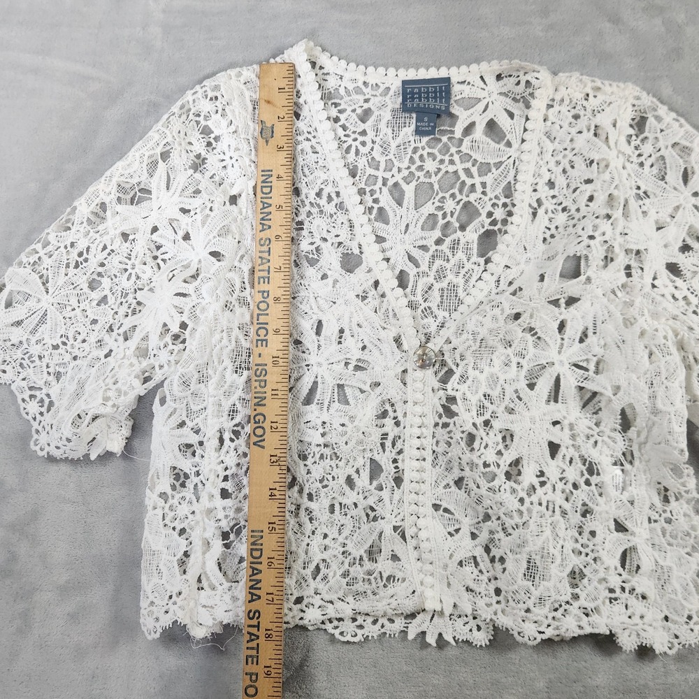 Rabbit Rabbit Rabbit Designs Jacket Size S Crotchet & Lace Shrug Jacket - Picture 3 of 6